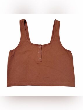 Bozzolo Dusty Rose Ribbed Snap-Front Tank Size M/L